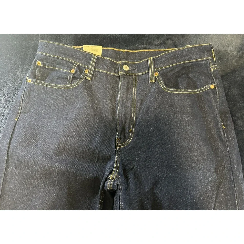 Levis 514 Straight Fit Jeans Stretch Denim Jeans Dark Wash Blue Men's 36x32